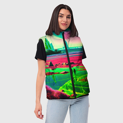 Женский жилет Кислотный мир / 3D-Светло-серый – фото 3