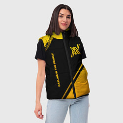 Женский жилет Darling in the FranXX - gold gradient: надпись, си, цвет: 3D-черный — фото 2