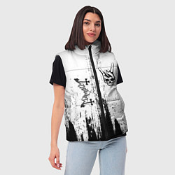 Женский жилет Mayhem и рок символ на светлом фоне, цвет: 3D-черный — фото 2