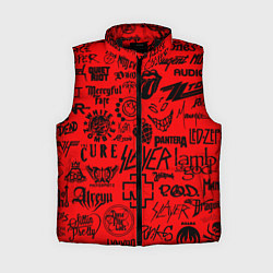 Женский жилет Лучшие рок группы на красном