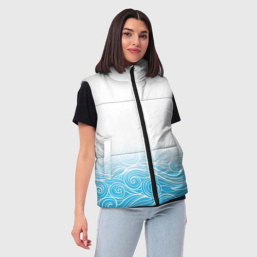 Женский жилет Гинтама текстура / 3D-Светло-серый – фото 3