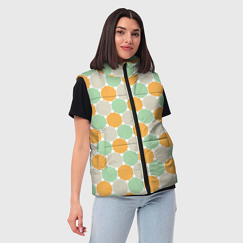 Женский жилет Grey yellow green style / 3D-Черный – фото 3