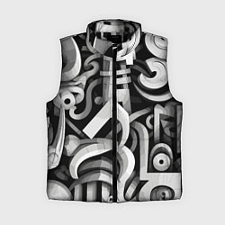 Женский жилет Монохромный паттерн, цвет: 3D-черный