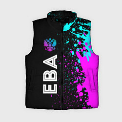 Женский жилет Ева и неоновый герб России: по-вертикали, цвет: 3D-черный