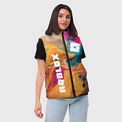 Женский жилет Roblox Logo Color, цвет: 3D-светло-серый — фото 2