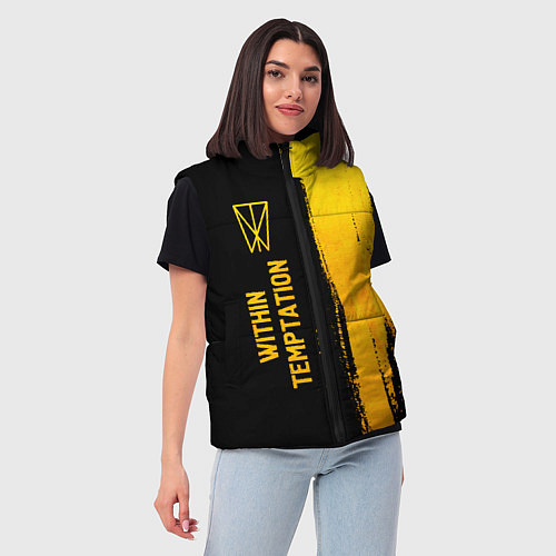 Женский жилет Within Temptation - gold gradient: по-вертикали / 3D-Черный – фото 3