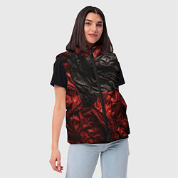 Женский жилет Black red texture, цвет: 3D-светло-серый — фото 2
