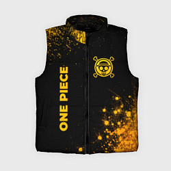 Женский жилет One Piece - gold gradient: надпись, символ, цвет: 3D-черный