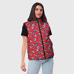 Женский жилет Мультяшный кривляка, цвет: 3D-черный — фото 2