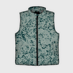 Женский жилет Абстракция точечная зелёный, цвет: 3D-светло-серый