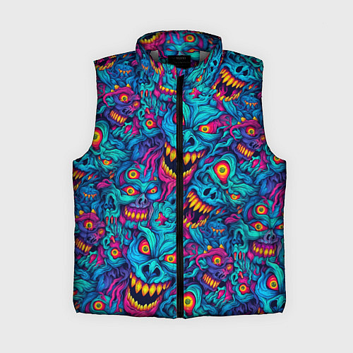 Женский жилет Неоновые монстры - graffiti art style pattern / 3D-Светло-серый – фото 1