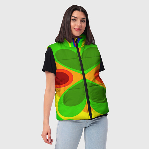 Женский жилет Цветные плавные фигуры / 3D-Светло-серый – фото 3