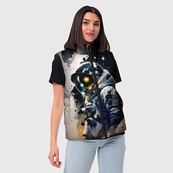 Женский жилет Космонавт в скафандре - набросок, цвет: 3D-красный — фото 2