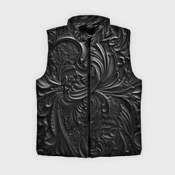 Женский жилет Объемная черная текстура из кожи, цвет: 3D-светло-серый