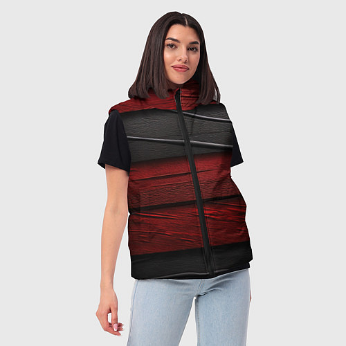 Женский жилет Black red texture / 3D-Красный – фото 3