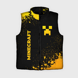 Женский жилет Minecraft - gold gradient: надпись, символ, цвет: 3D-черный