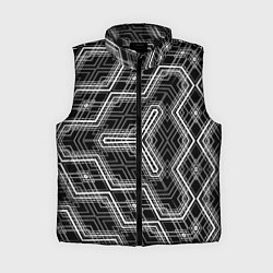 Женский жилет Черно-белый ассеметричный узор