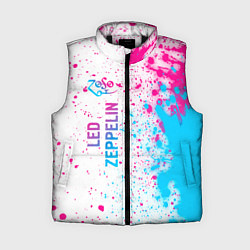 Женский жилет Led Zeppelin neon gradient style: по-вертикали, цвет: 3D-черный