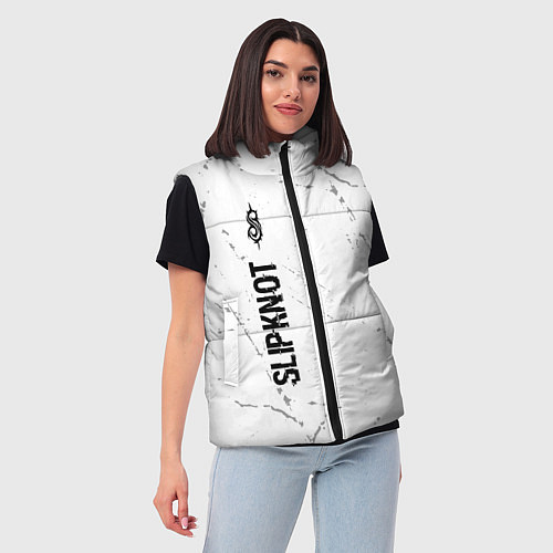 Женский жилет Slipknot glitch на светлом фоне: по-вертикали / 3D-Черный – фото 3