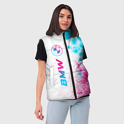 Женский жилет BMW neon gradient style: по-вертикали, цвет: 3D-черный — фото 2