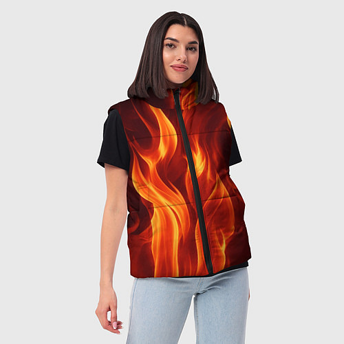 Женский жилет Пламя огня / 3D-Красный – фото 3