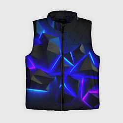 Женский жилет Разлом плит из неона, цвет: 3D-черный