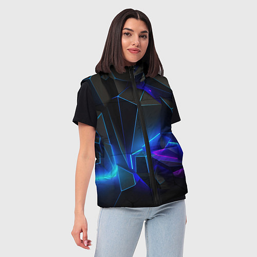 Женский жилет Неоновые частицы / 3D-Красный – фото 3