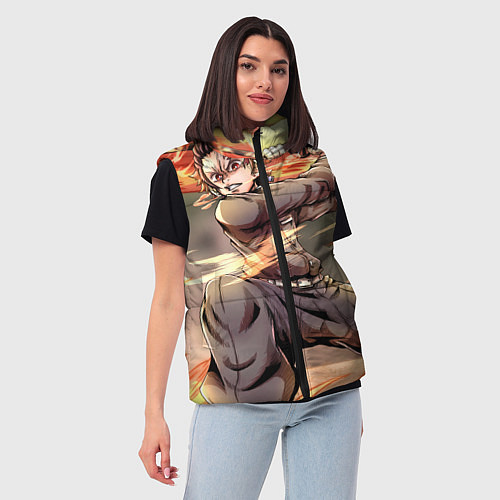 Женский жилет Клинок рассекающий демонов Тандзиро Камадо / 3D-Красный – фото 3