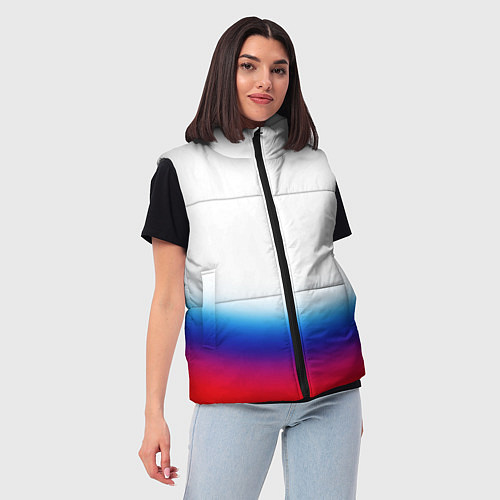 Женский жилет Флаг России градиент / 3D-Красный – фото 3