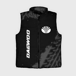 Женский жилет Daewoo speed на темном фоне со следами шин: надпис, цвет: 3D-черный
