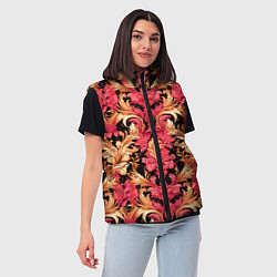 Женский жилет Розовые узоры, цвет: 3D-черный — фото 2