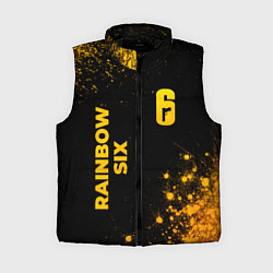 Женский жилет Rainbow Six - gold gradient: надпись, символ, цвет: 3D-черный