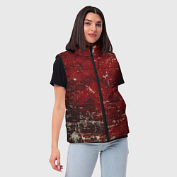 Женский жилет Текстура - Red on black, цвет: 3D-светло-серый — фото 2