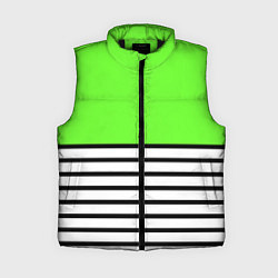 Женский жилет Полосатый ярко-салатовый