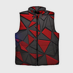 Женский жилет Черные и красные объемные элементы, цвет: 3D-красный