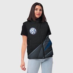 Женский жилет Фольцваген - синяя броня, цвет: 3D-черный — фото 2