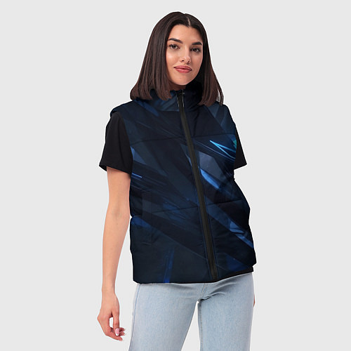 Женский жилет Синяя безгранность / 3D-Черный – фото 3