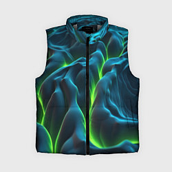 Женский жилет Зеленая кислотная текстура с плитами, цвет: 3D-светло-серый