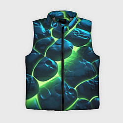 Женский жилет Разлом зеленых плит с неоном