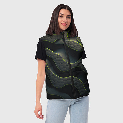 Женский жилет Объемная темная текстура / 3D-Черный – фото 3