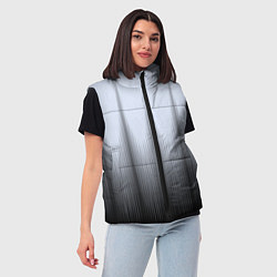 Женский жилет Черный полосатый градиент, цвет: 3D-светло-серый — фото 2