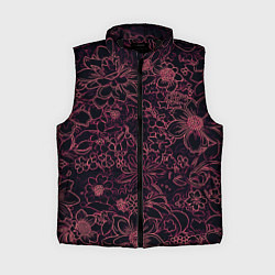 Женский жилет Цветочная тёмно-красный, цвет: 3D-черный