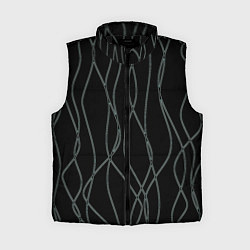 Женский жилет Чёрный с кривыми линиями, цвет: 3D-черный