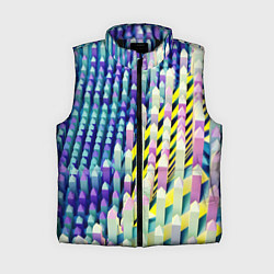 Женский жилет Прямотреугольный блочный паттерн, цвет: 3D-черный