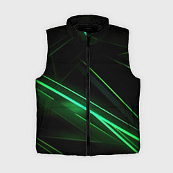 Женский жилет Green lines black backgrouns