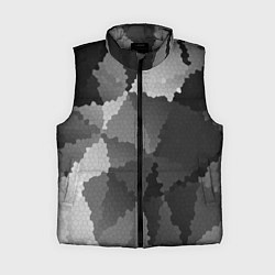 Женский жилет Мозаичный узор в серых оттенках, цвет: 3D-светло-серый