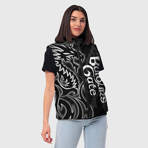 Женский жилет Балдурс гейт 3 - черный дракон / 3D-Черный – фото 3