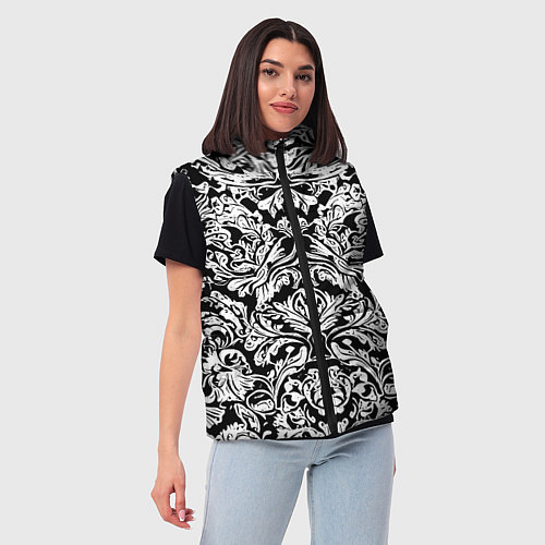 Женский жилет Floral pattern - irezumi - neural network / 3D-Светло-серый – фото 3