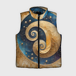 Женский жилет Синий золотой декоративный орнамент