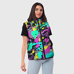 Женский жилет Красочная композиция - мода, цвет: 3D-черный — фото 2
